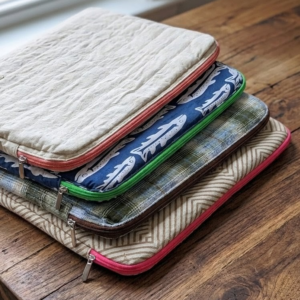 Eco-Friendly 13” Laptop Sleeve – Handmade Upcycled Padded Laptop Cover | Sustainable Laptop Case by Nadzessentials