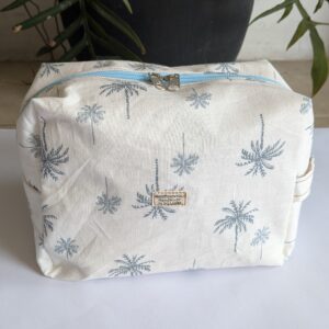 Handcrafted Essential Makeup Pouch | Sustainable Upcycled Cosmetic Bag | Boxy Travel Pouch Organizer
