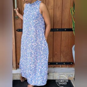 Floral Maxi Dress – Blue & Pink