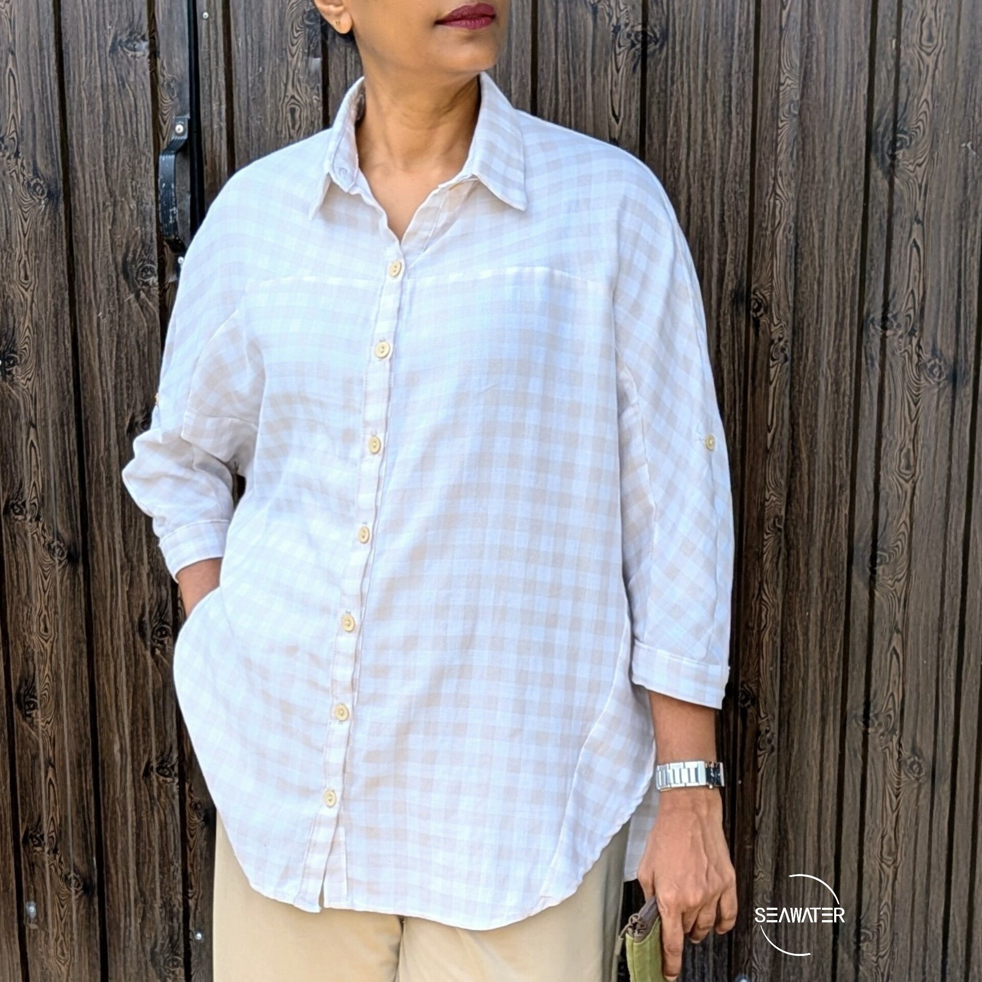 Gingham Oversized Detail Shirt